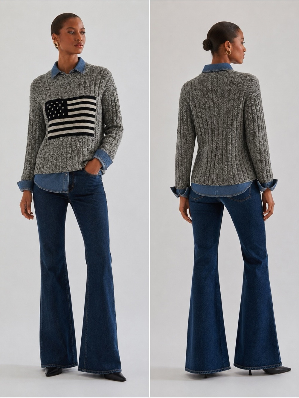 Polo Ralph Lauren American Flag Cable Knit Cotton Sweater Size M - Picture 1 of 7